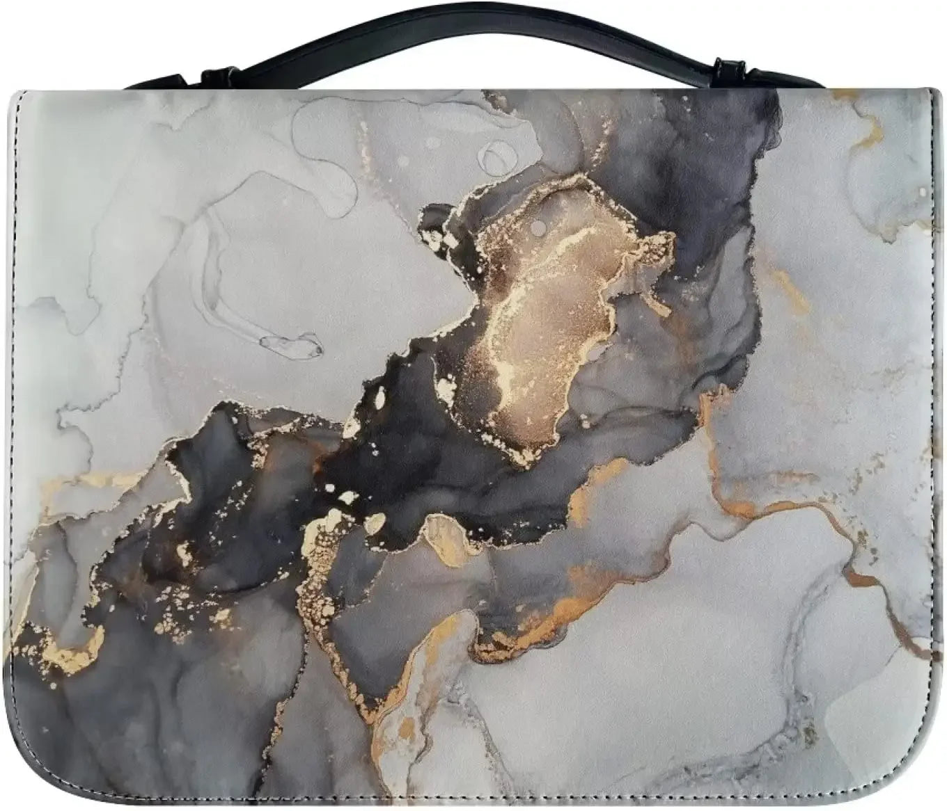 Marble Bible Cover for Men White and Gold Custom for Women Girl with Handle and Zipper Bible Bag Journal Case Christian Gift