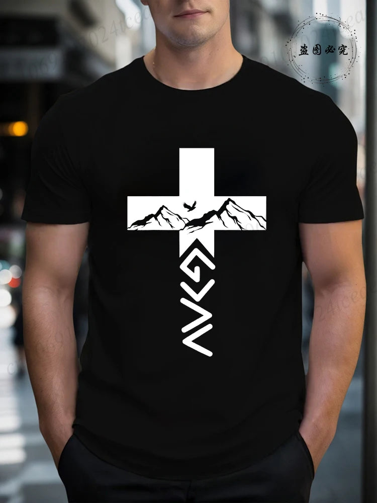 God Is Greater T-Shirts for Women Men Faith-Based Christian Tee for Men Summer Fashion Tee Shirts Short Sleeve Men's Clothing