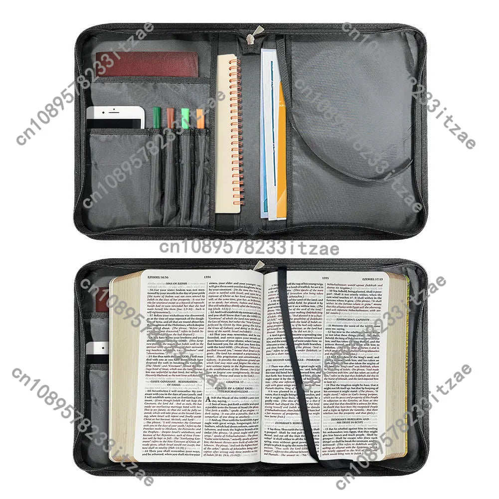 PU Leather Handbags for Women's Artistic Christian Cross Print Bible Cover Case Portable Study Book Holy Storage Boxes Custom