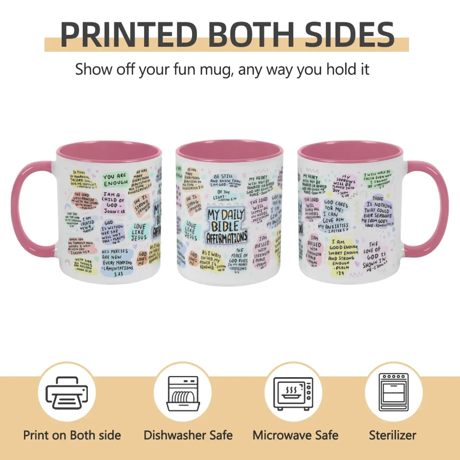 My Daily Christian Mug 11oz with Bible Verse and Scripture for Christmas Halloween Birthday Gift Jesus Christ Bible Positive