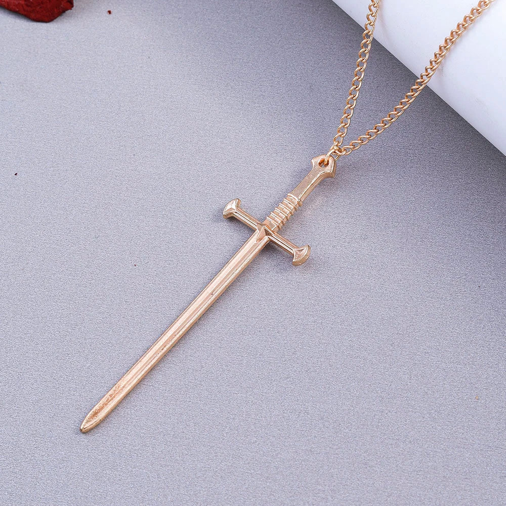 Aihua Vintage Crosses Pendant Necklace Gothic Long Chain Grunge Y2k Fashion Women Men Hip Hop Necklace